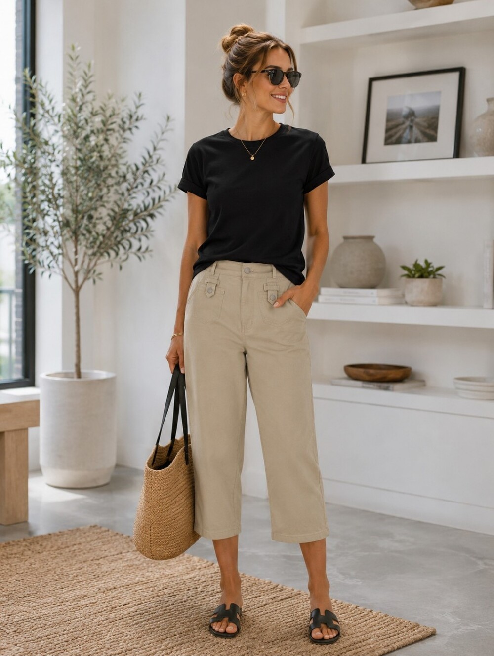 Marc NY Jeans- Wide Leg Tan Cropped/ankle Pants Size 14